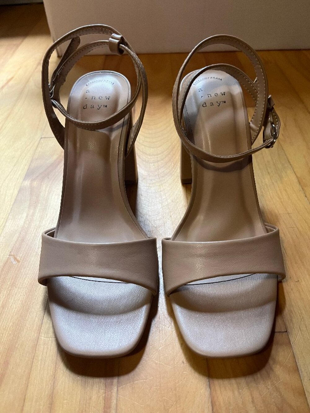 A New Day Haley Ankle Strap Heels | Block heel | Memory Foam Cushion | Womens 7